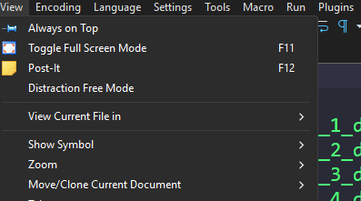 Notepad++ Distraction Mode